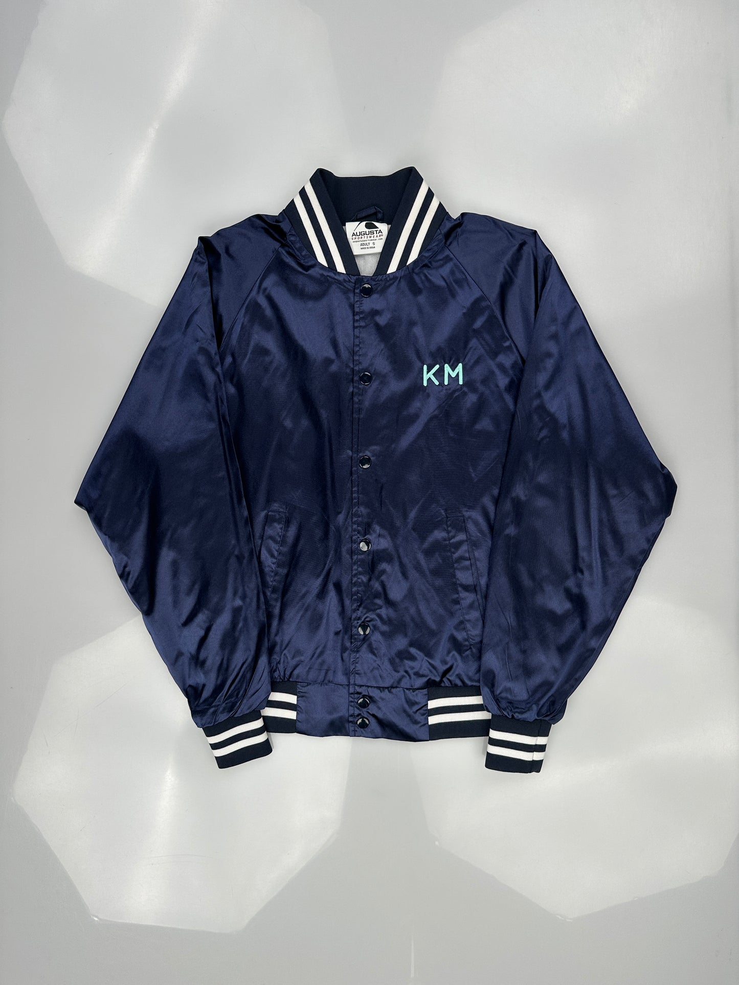 Navy Blue Satin Bomber Jacket Navy Blue Satin Bomber Jacket
