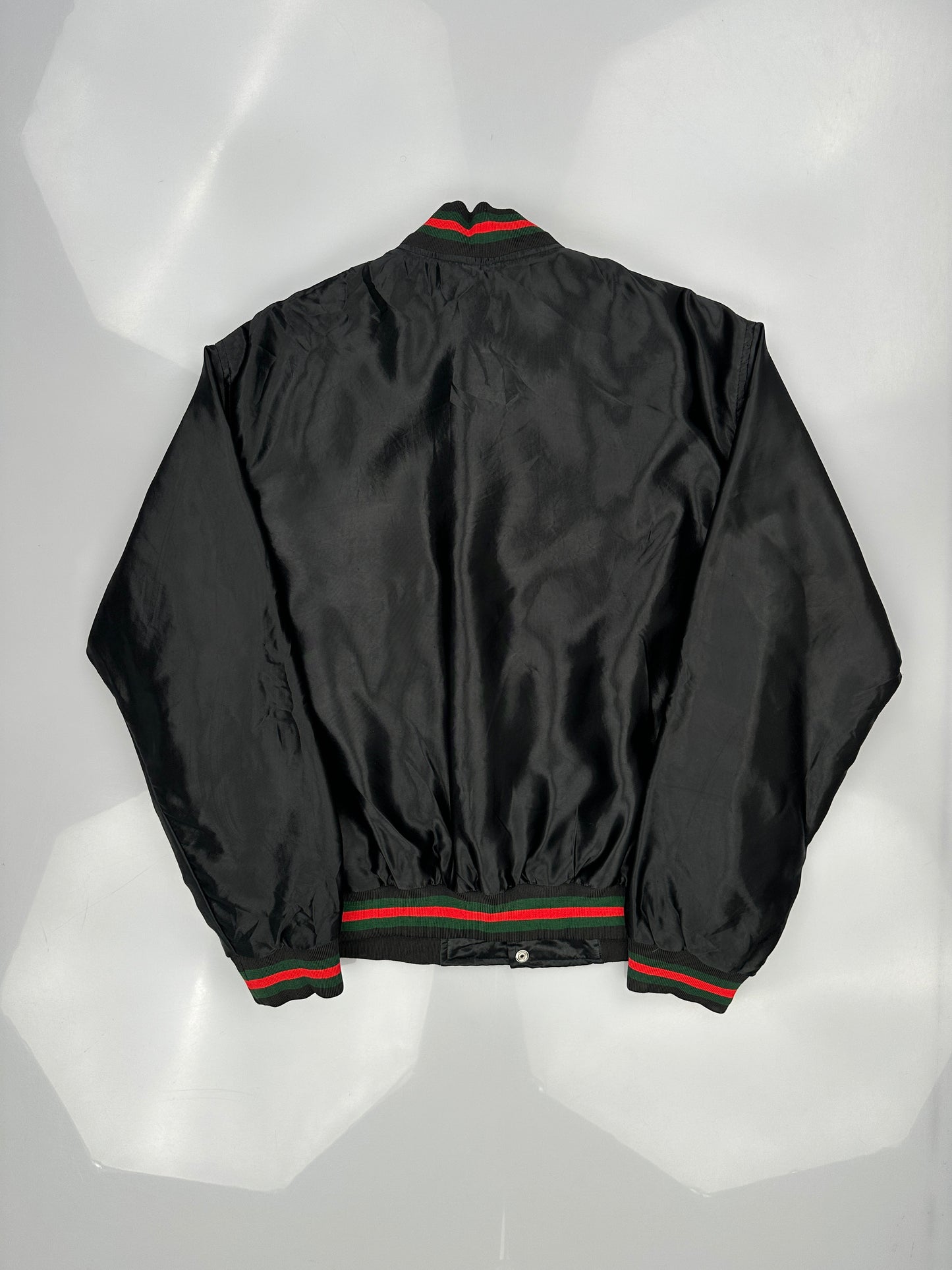 Black Fully Laced Nylon Bomber Jacket Black Fully Laced Nylon Bomber Jacket