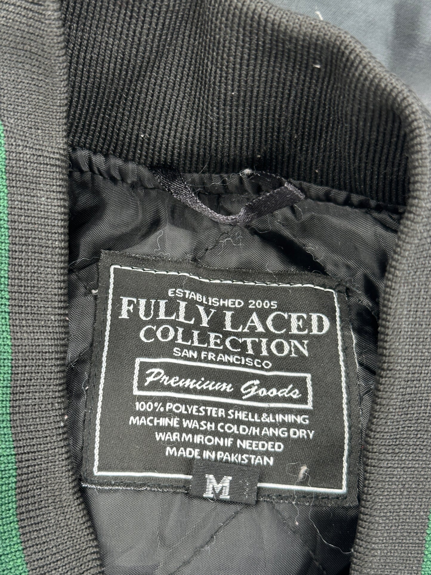 Black Fully Laced Nylon Bomber Jacket Black Fully Laced Nylon Bomber Jacket