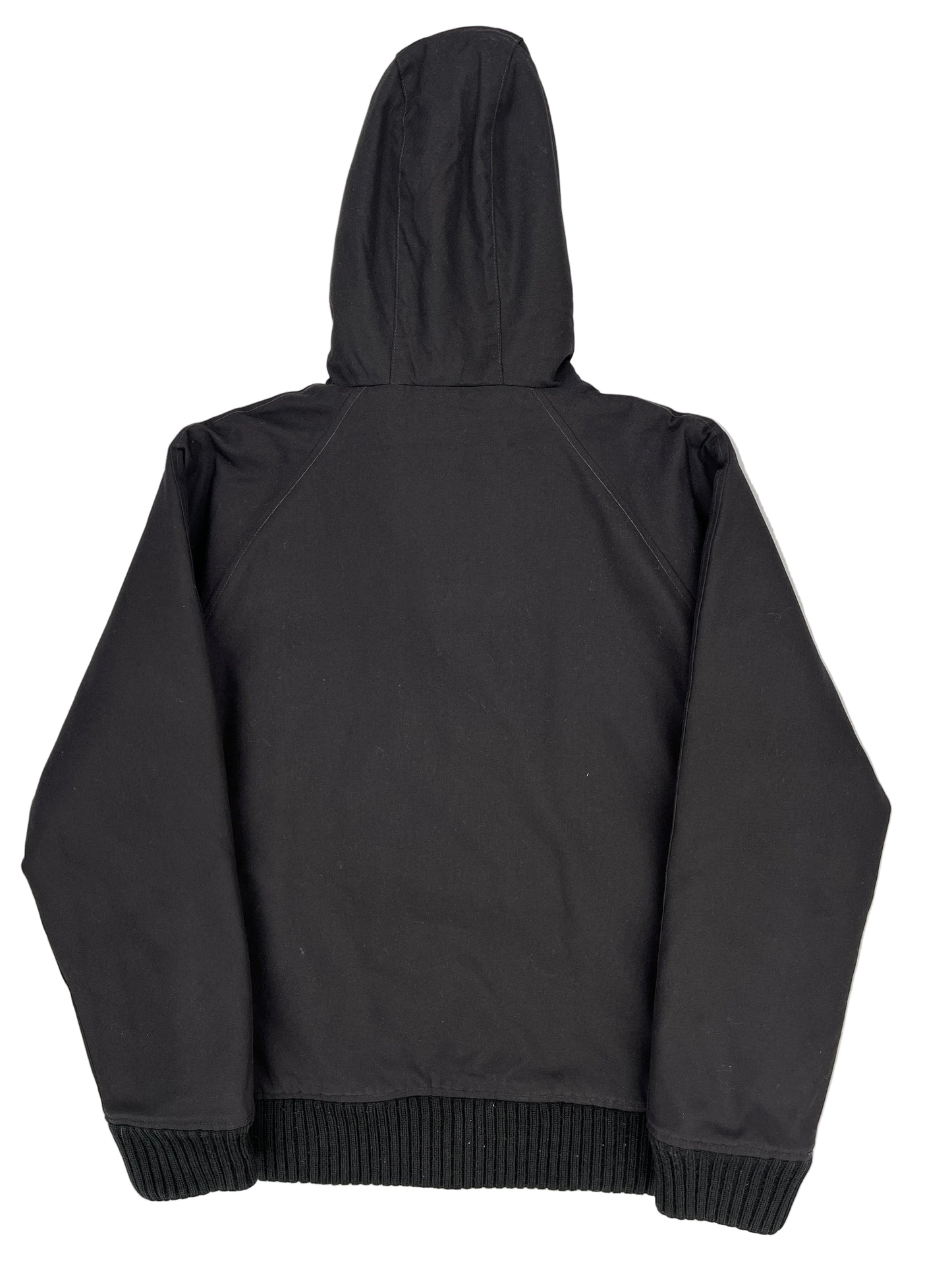 Black puffer jacket on a white background Black puffer jacket on a white background