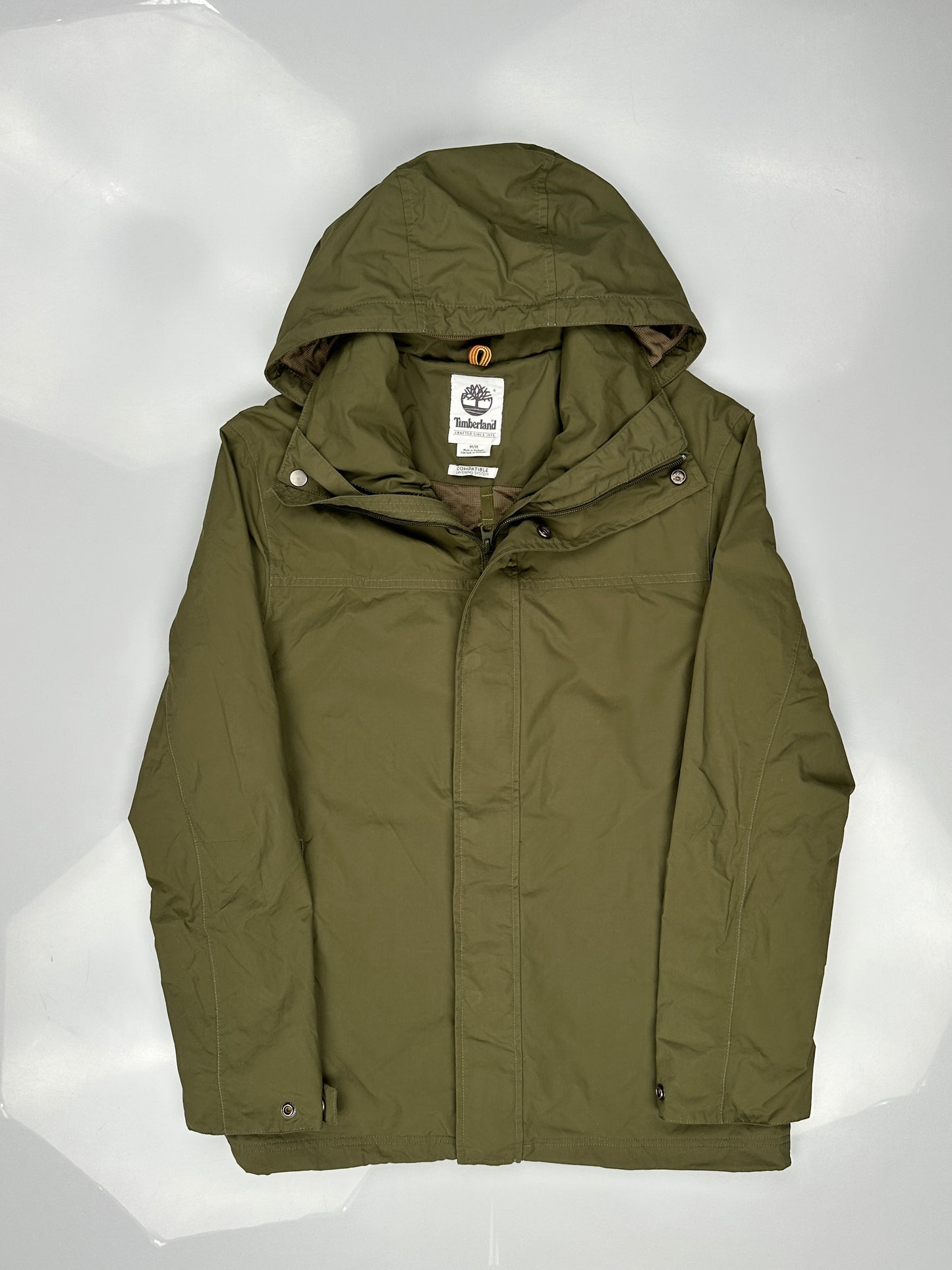 Timberland Men's Hooded Olive Green Jacket Timberland Men's Hooded Olive Green Jacket