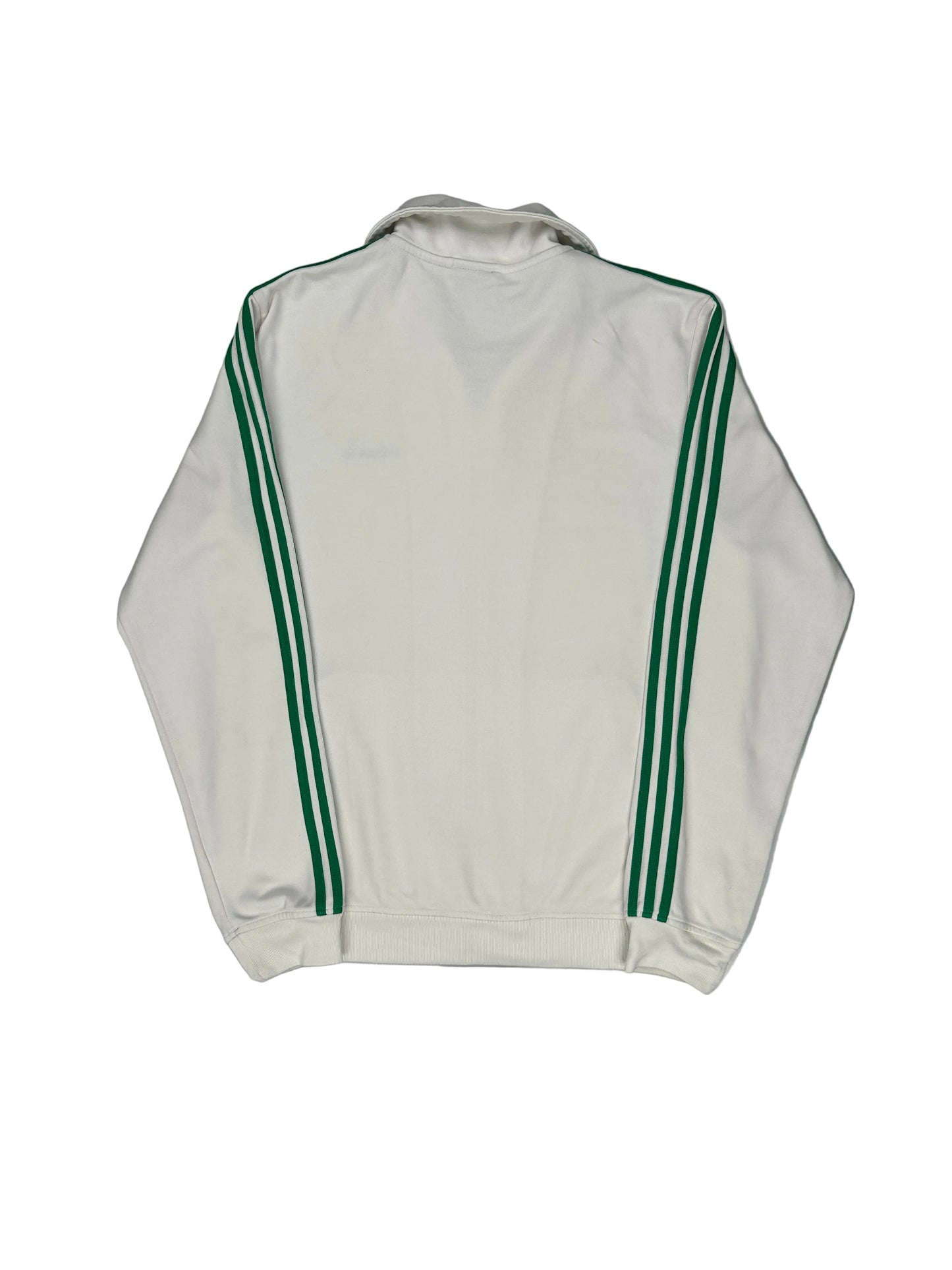 White shirt with green stripes on a gray background White shirt with green stripes on a gray background