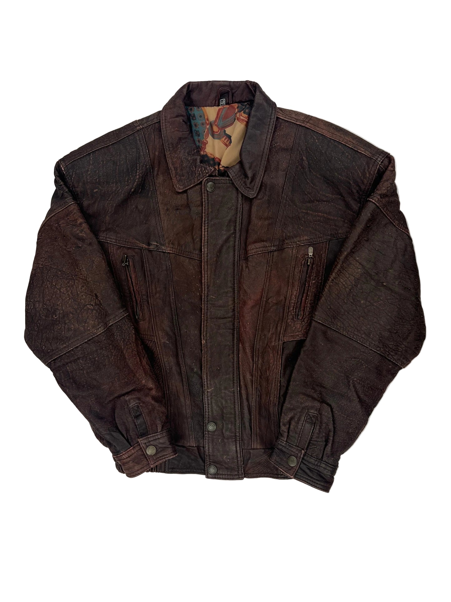 Brown jacket on a white textured surface Brown jacket on a white textured surface