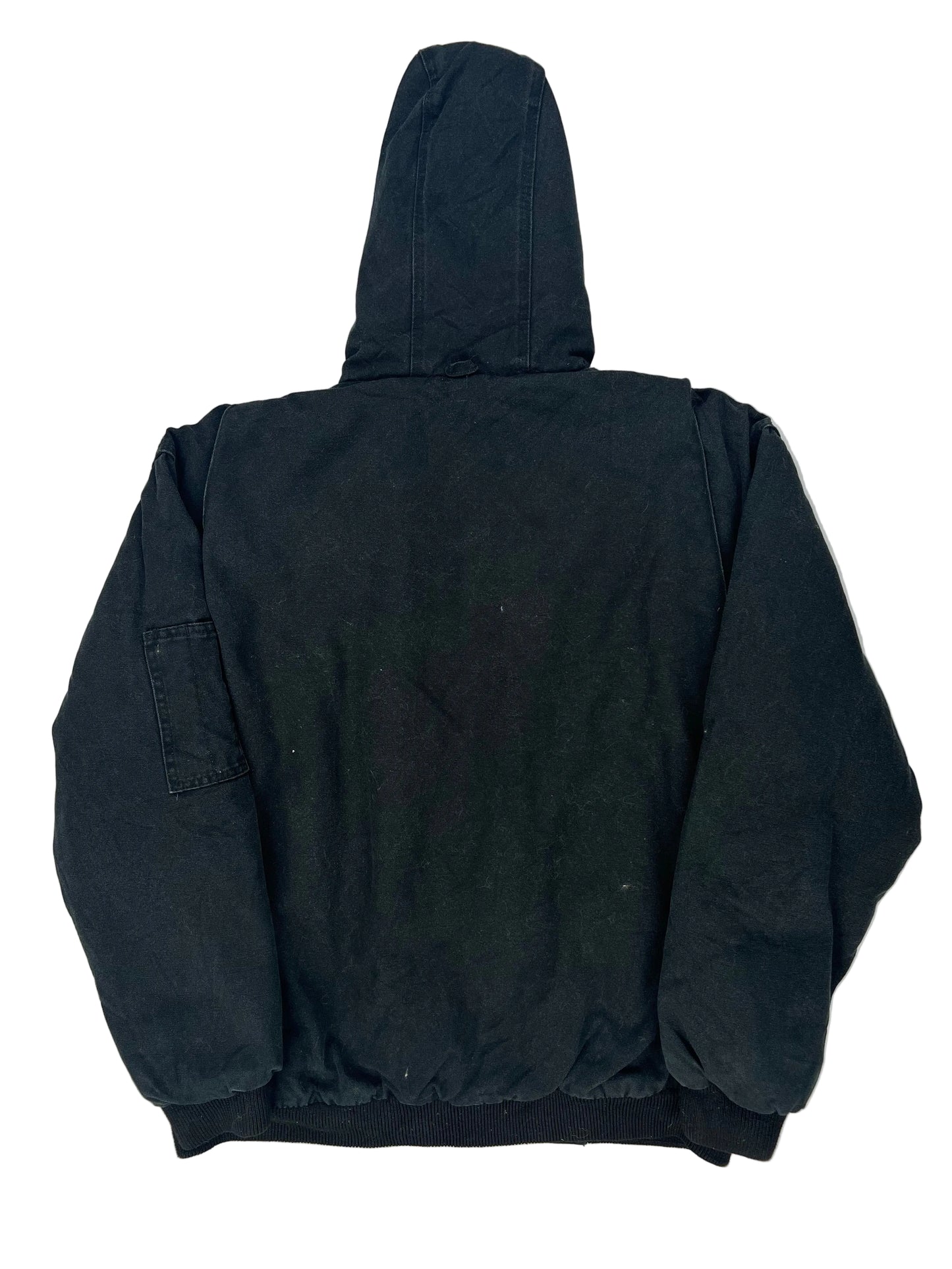 Folded black jacket on a white background Folded black jacket on a white background