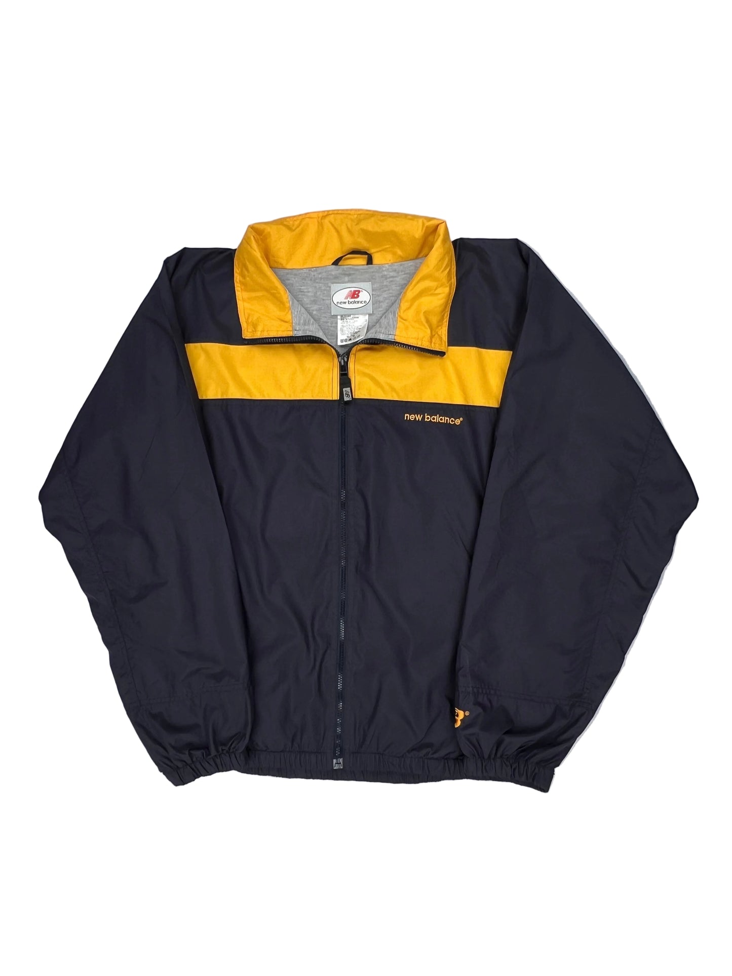 Black jacket with yellow interior on a white background Black jacket with yellow interior on a white background