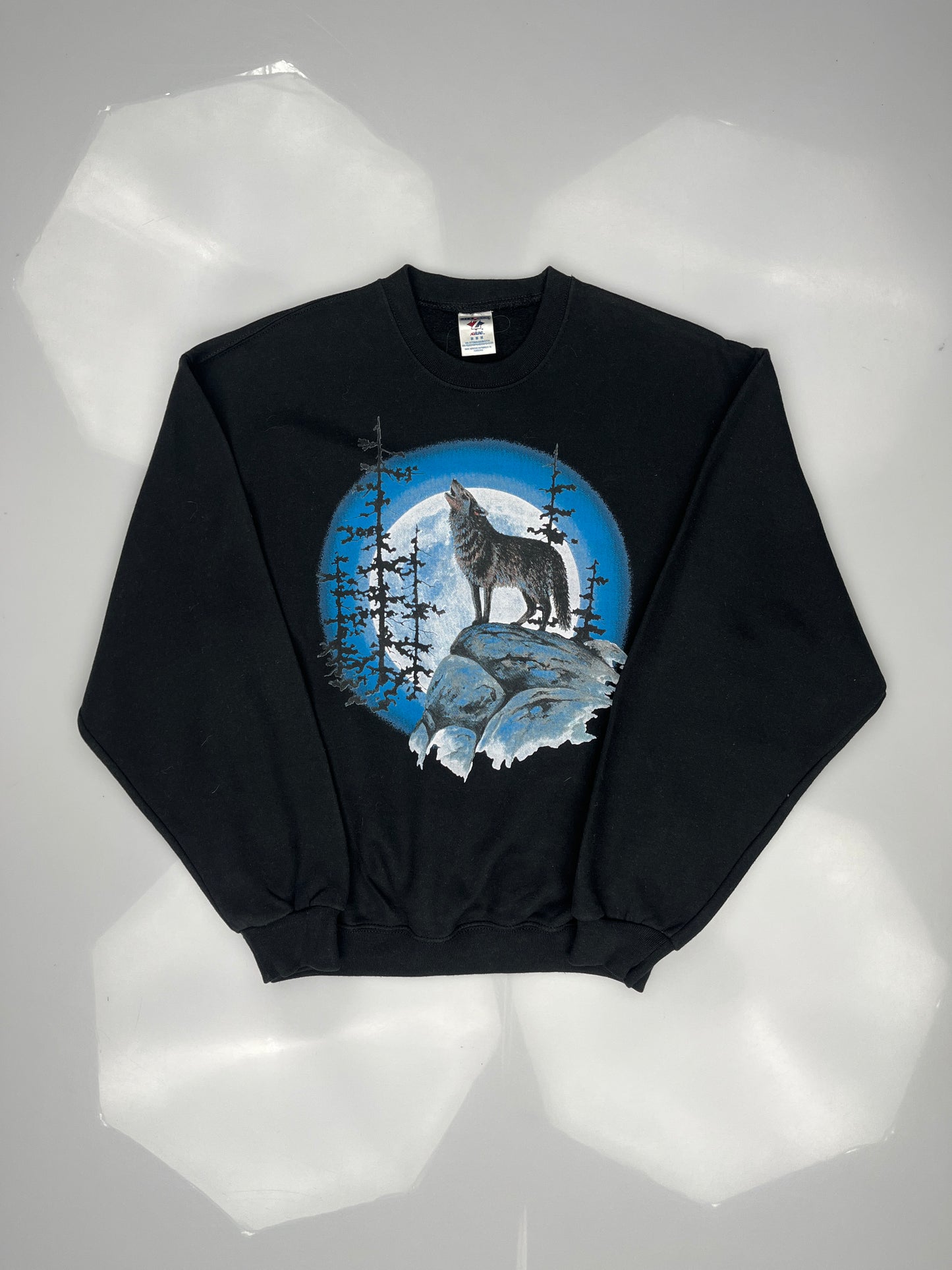 Black Wolf Print Animal Sweatshirt Black Wolf Print Animal Sweatshirt