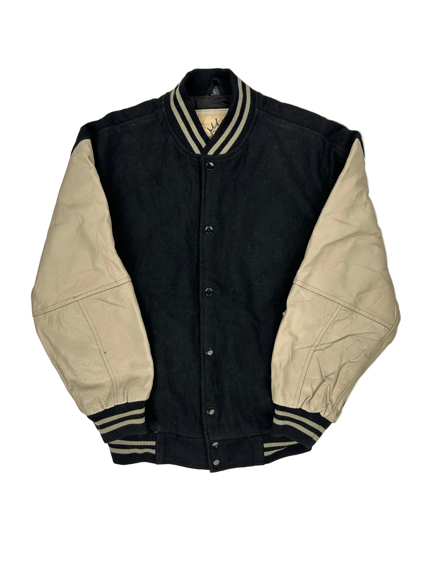 Black and beige jacket on a white background Black and beige jacket on a white background