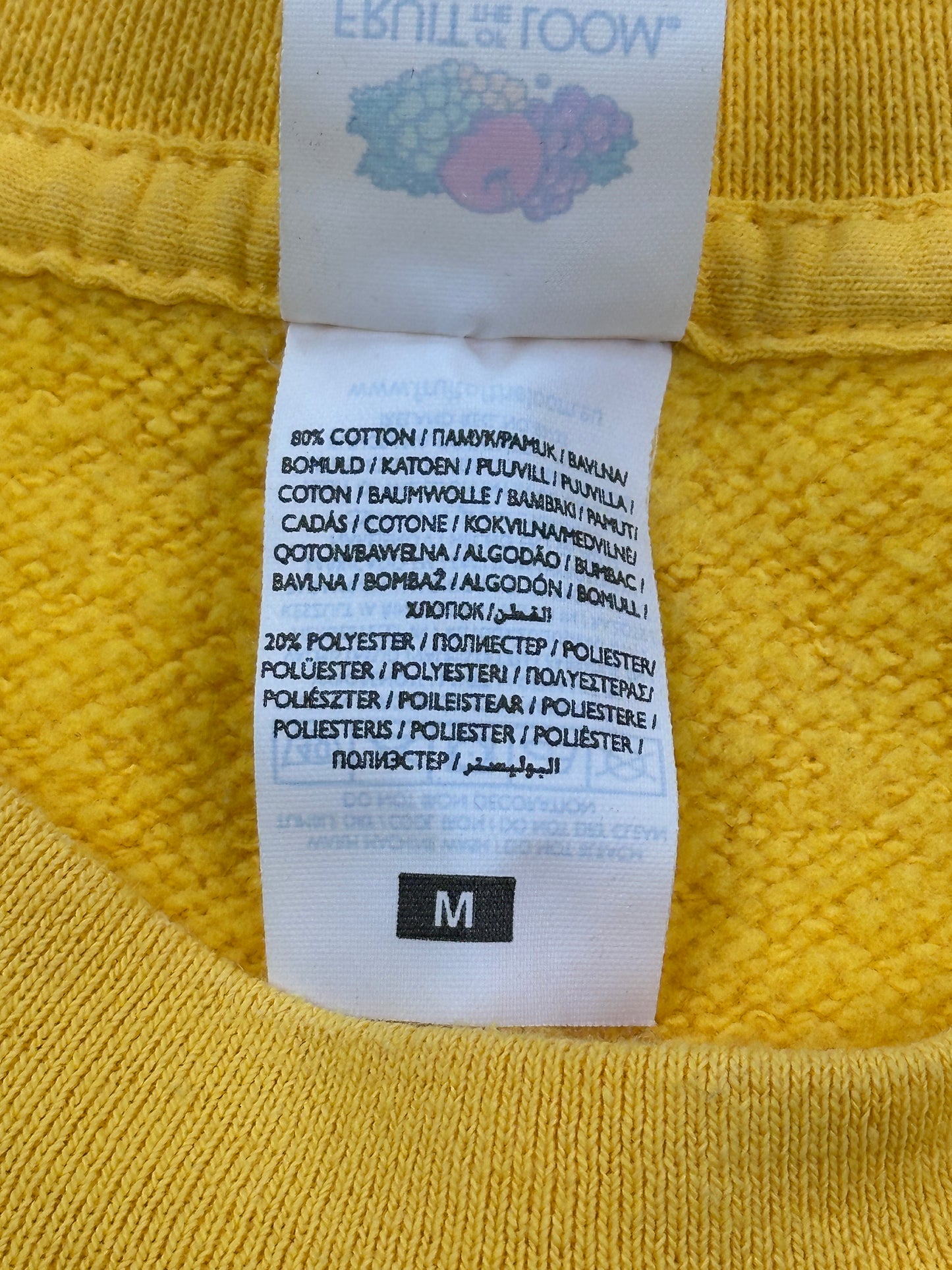 90s Fruit Of The Loom Plain Yellow Sweatshirt 90s Fruit Of The Loom Plain Yellow Sweatshirt