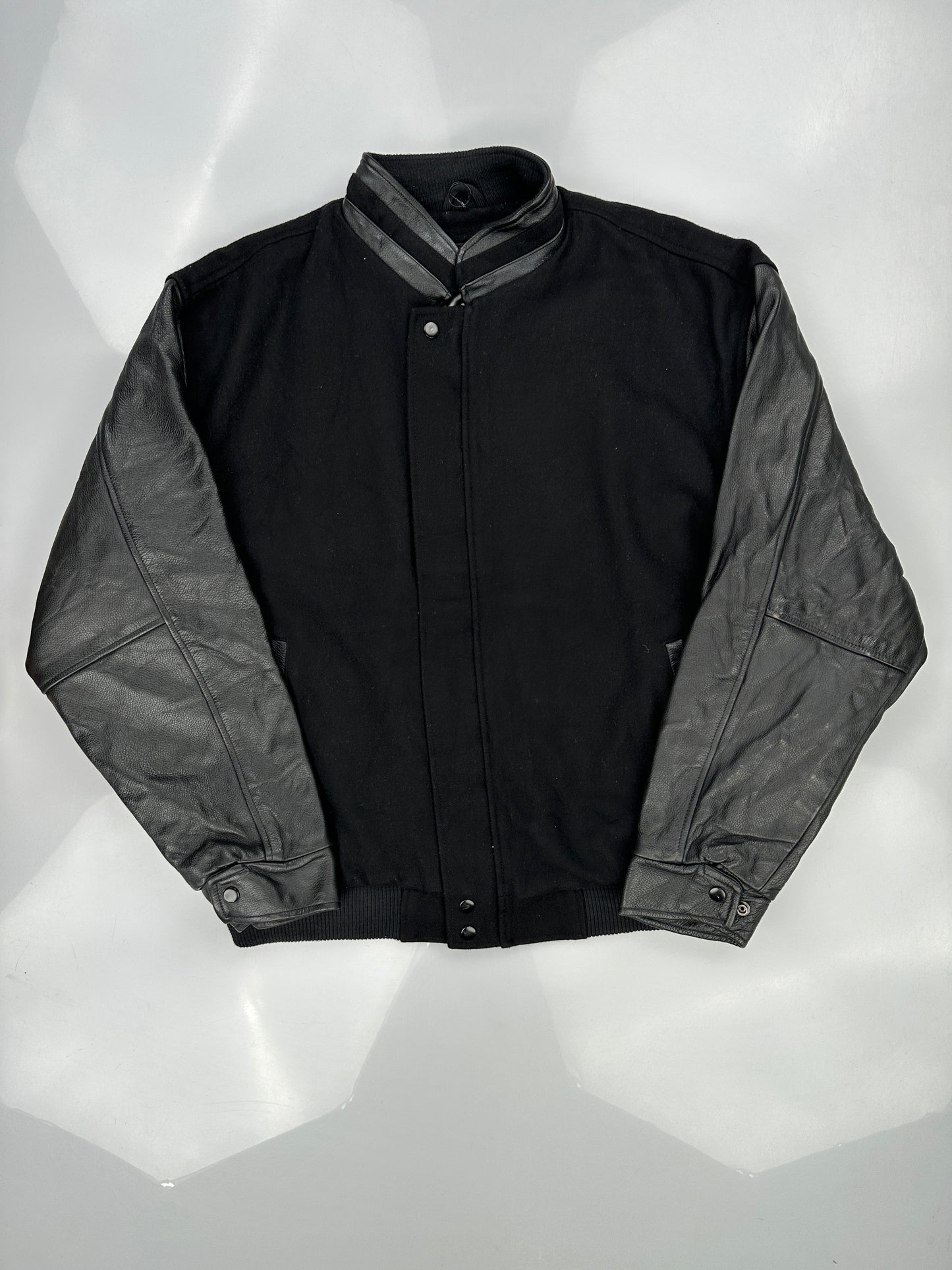 North End Black Canada Sportswear Leather Varsity Jacket North End Black Canada Sportswear Leather Varsity Jacket