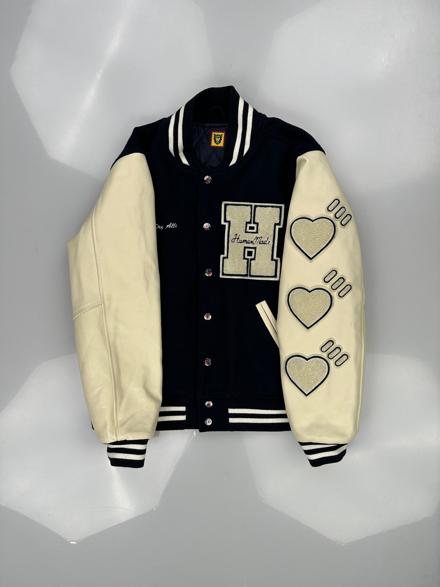 Human Made Navy Blue Varsity Jacket Human Made Navy Blue Varsity Jacket
