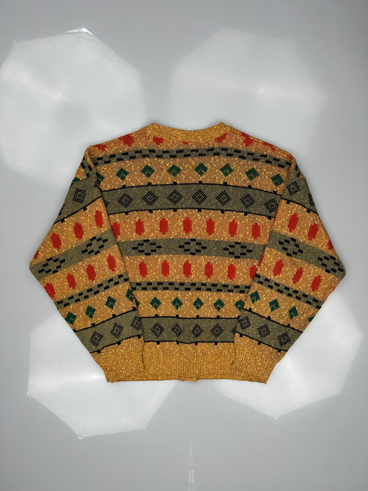 Yves Saint Laurent Geometric Pattern Wool Cardigan Yves Saint Laurent Geometric Pattern Wool Cardigan