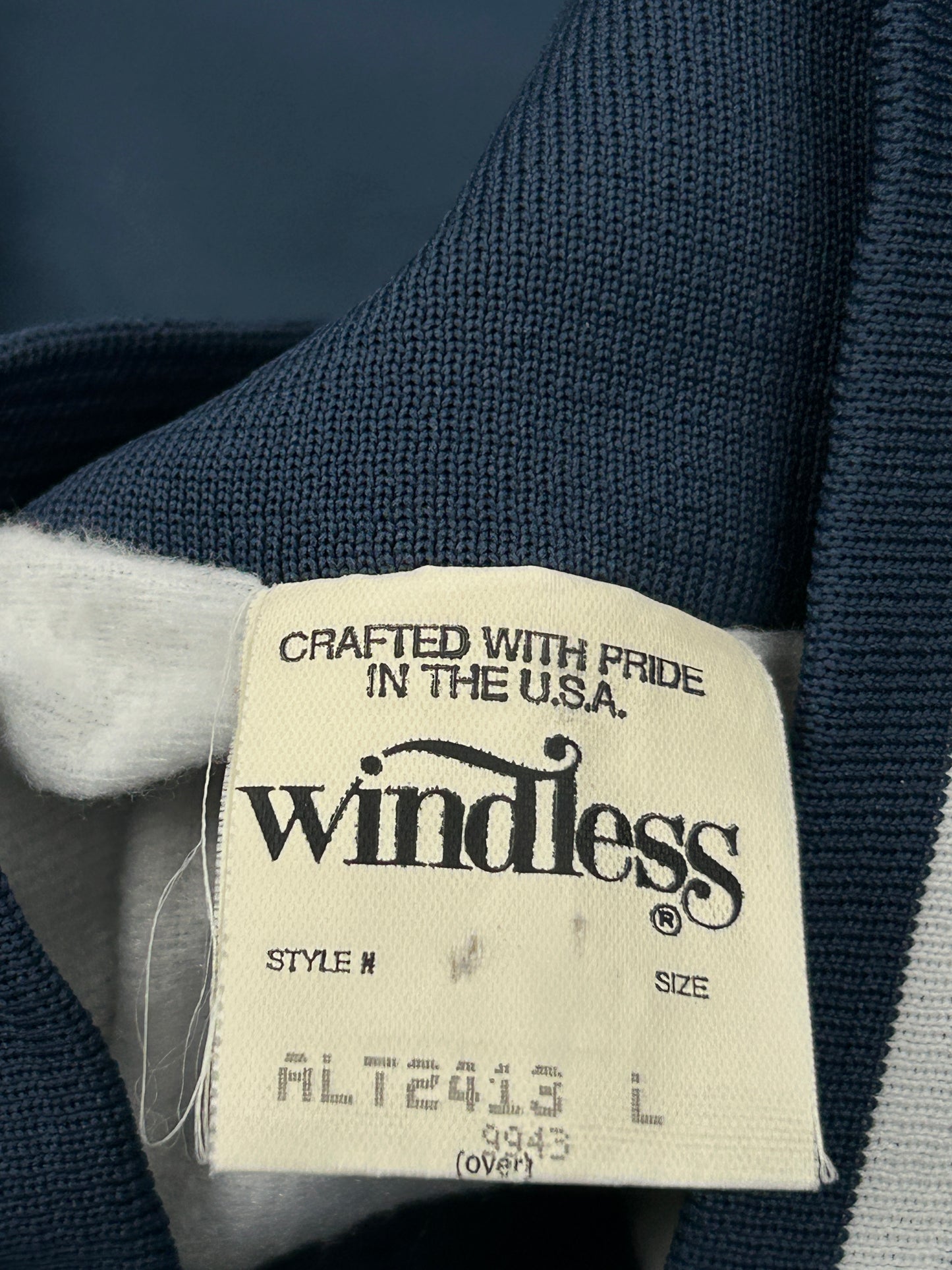 Wildless Navy Blue Nylon Varsity Jacket Wildless Navy Blue Nylon Varsity Jacket