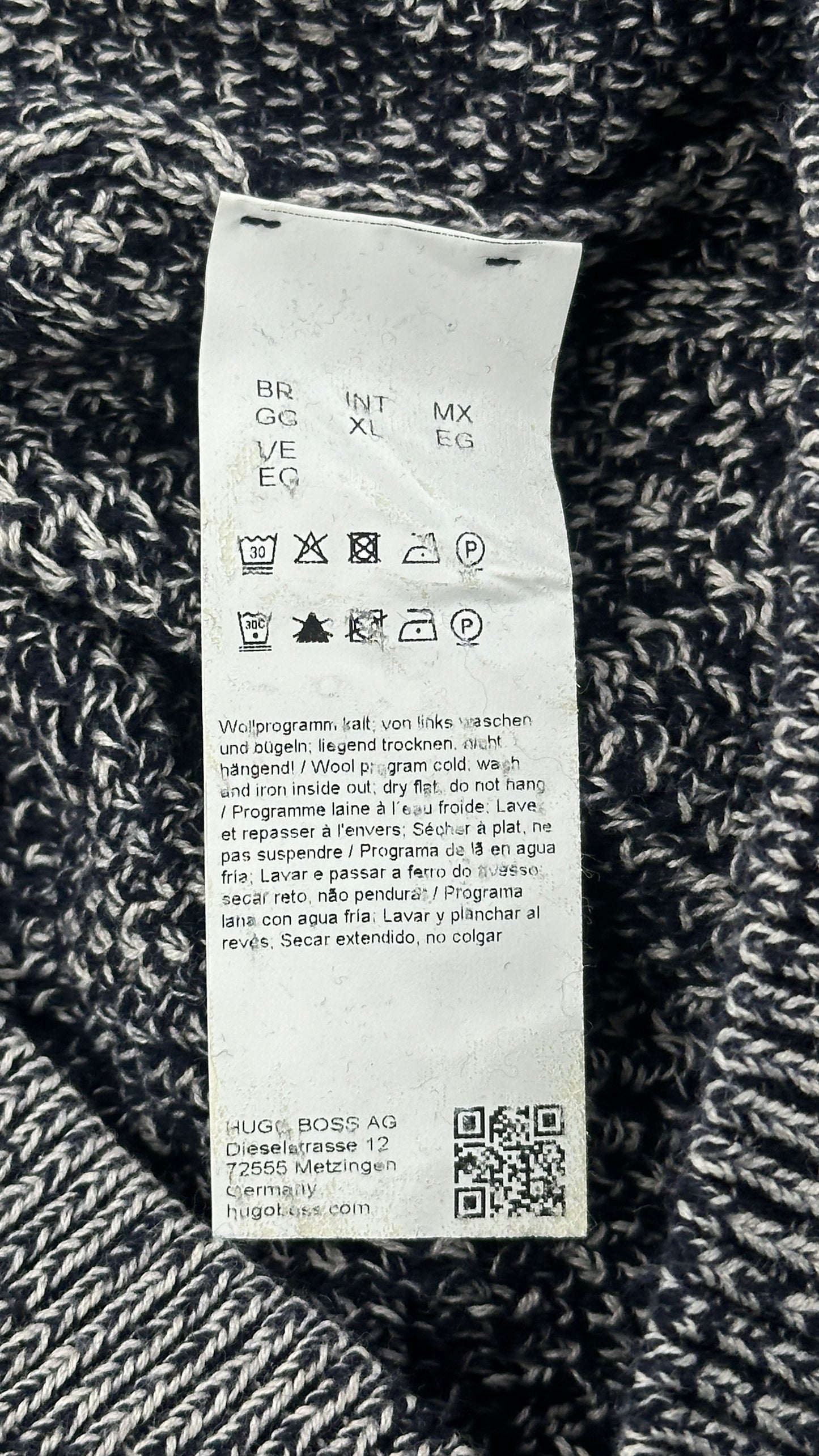 Boss Grey Patterned Jumper Boss Grey Patterned Jumper