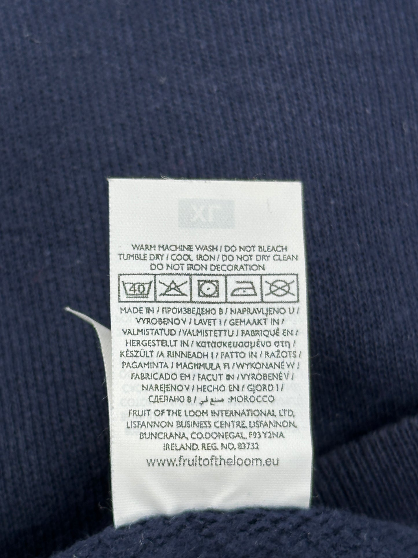 Navy Blue Fruit Of The Loom Sweatshirt