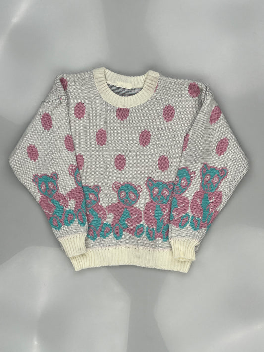 Vintage Adele Knitwear Teddy Bear Jumper