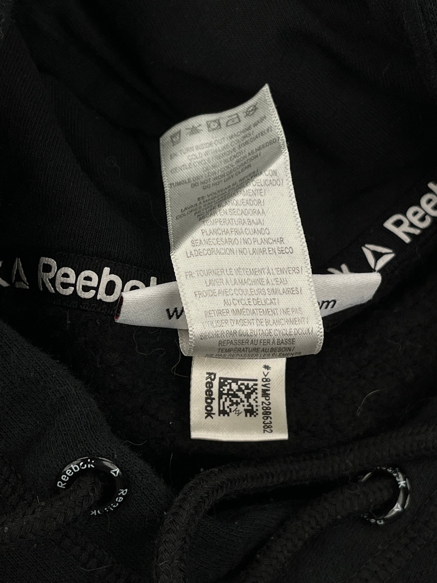 Black Reebok Big Logo Fleece Hoodie