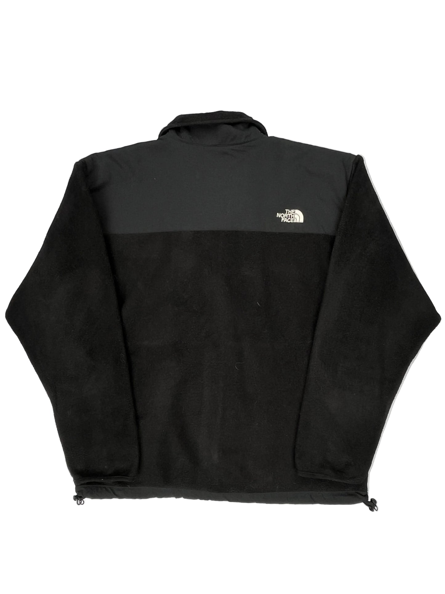 Black jacket with a brand logo on a white background