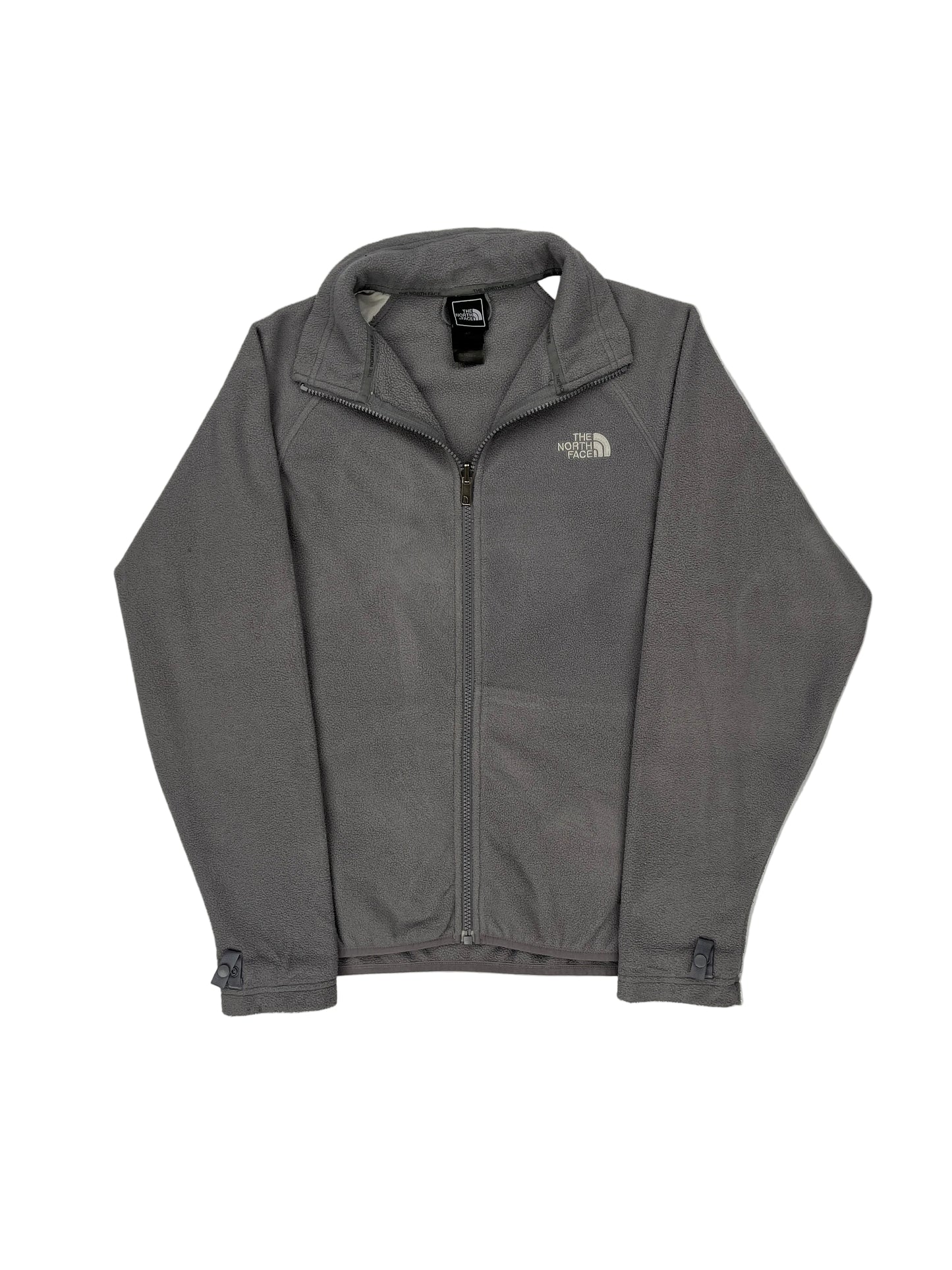 Gray jacket with a brand logo on a white background