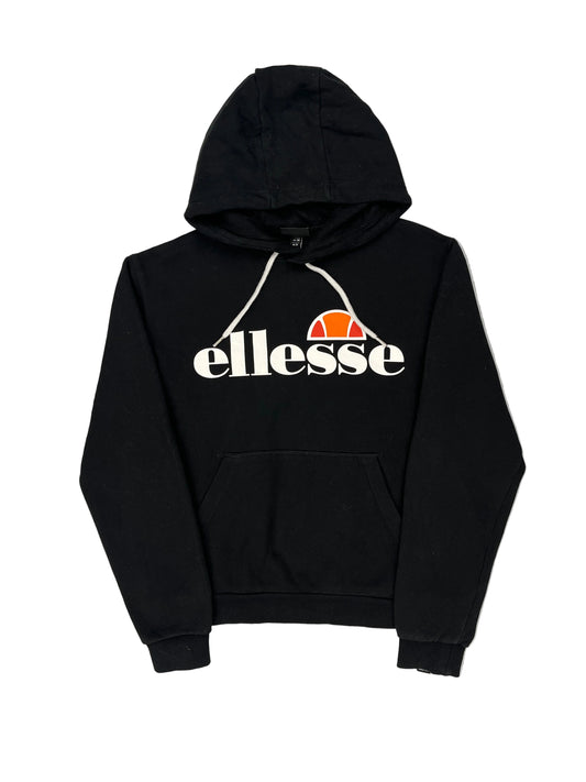 Black hoodie with 'Ellesse' logo on a white background