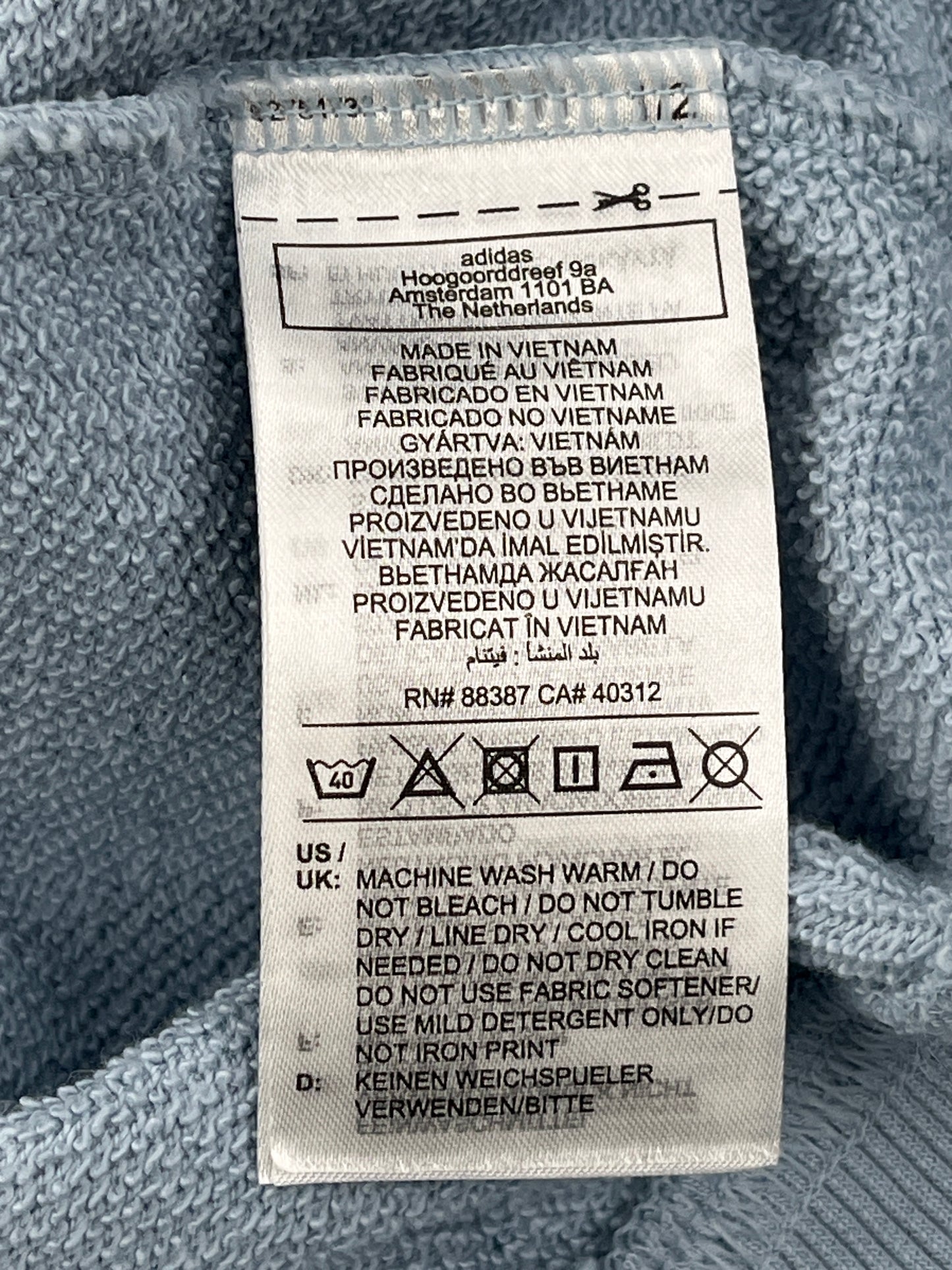 Adidas Blue Printed Hoodie