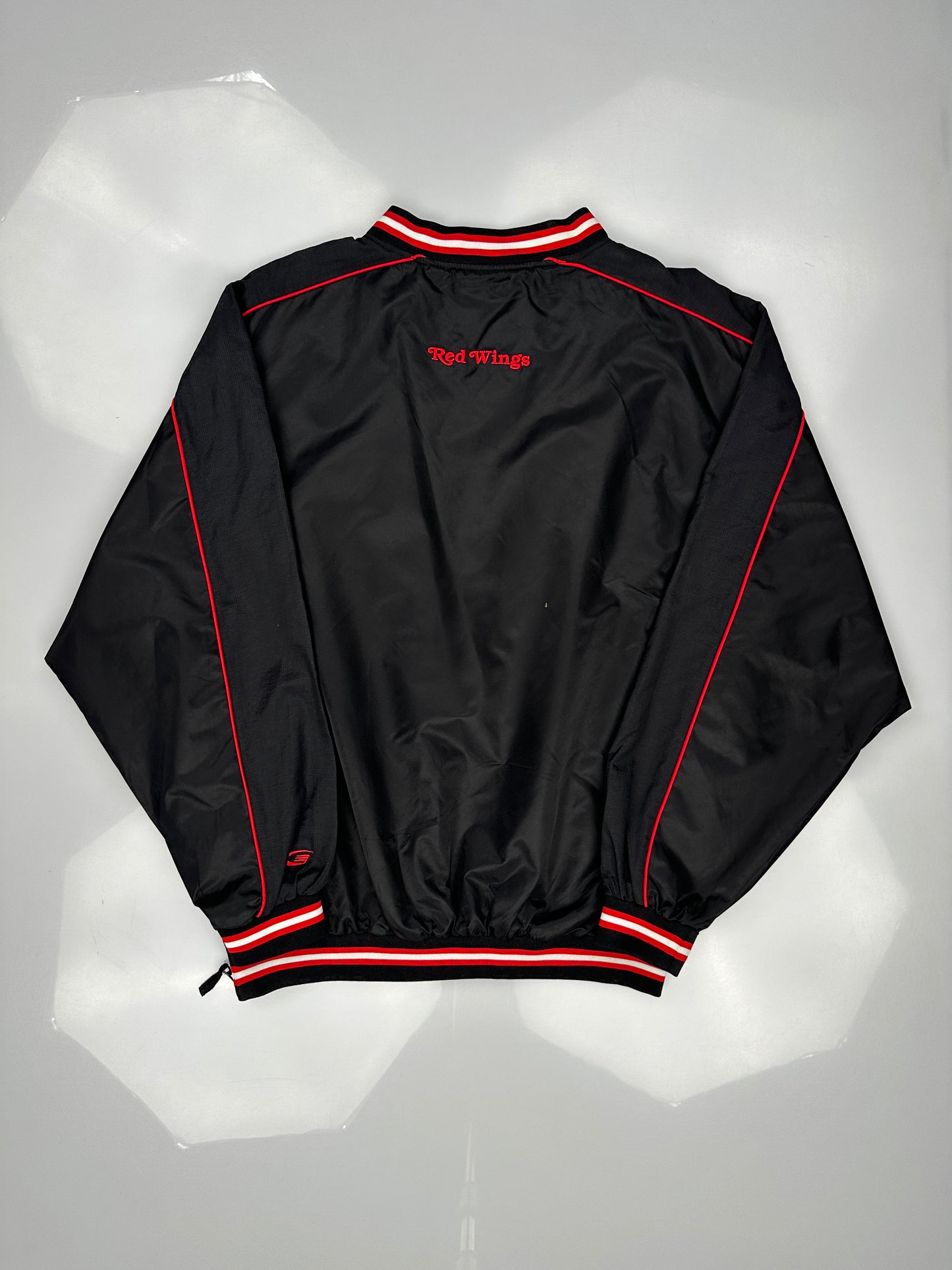 Black G-III NHL Detroit Red Wings Batter's Box V-Neck Pullover Jacket