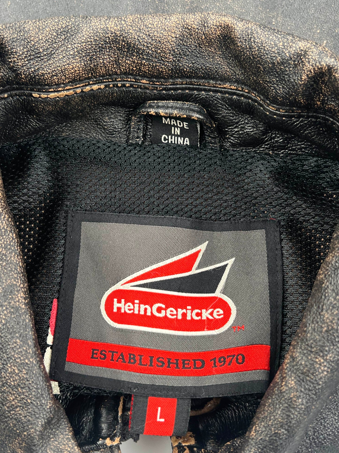 Heingericke Distressed Black Leather Jacket