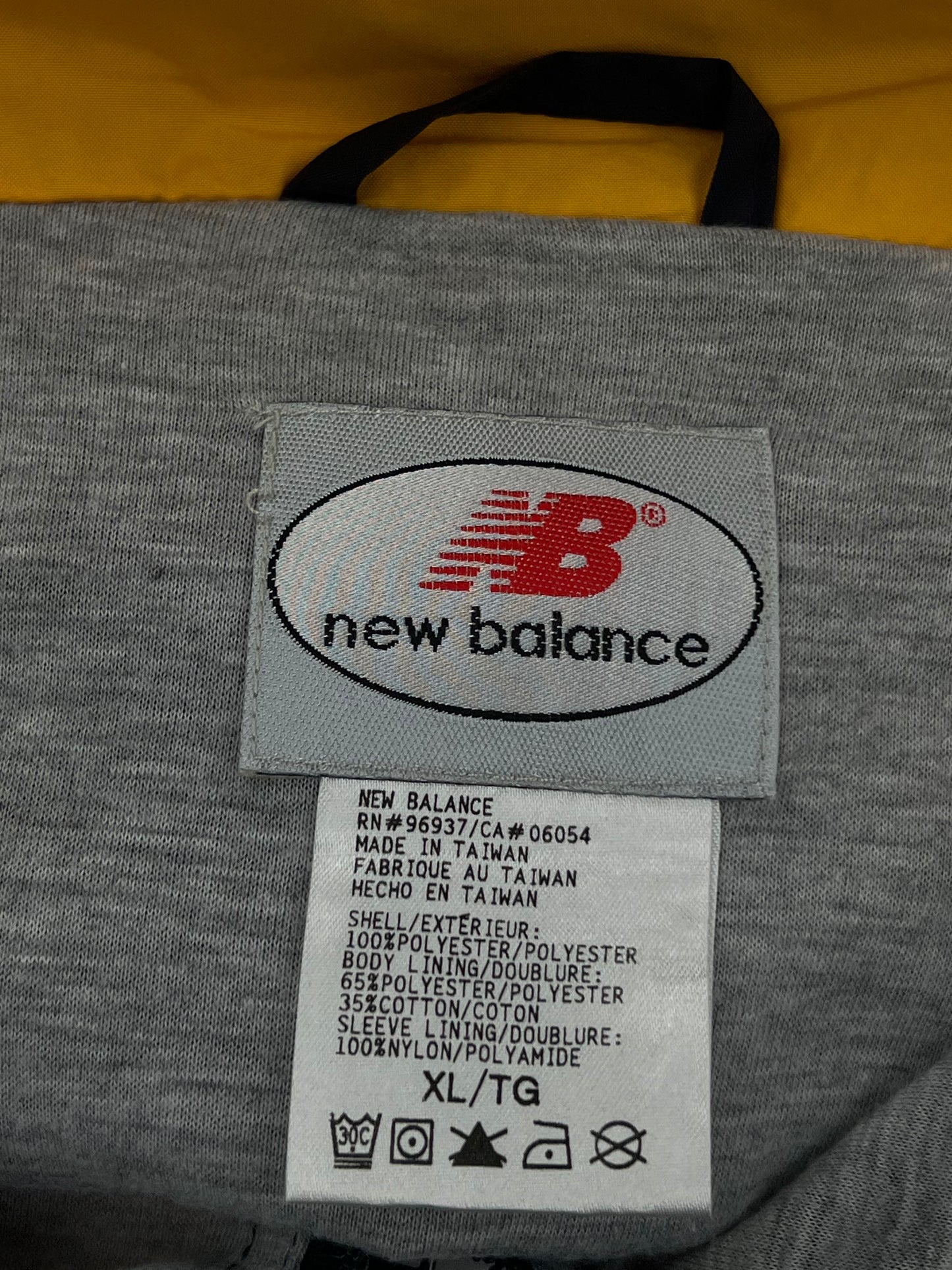 New Balance Yellow And Navy Blue Colour-Block Windbreaker Jacket