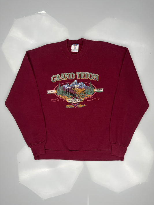 Burgundy Grand Teton National Park Graphic Sweatshirt