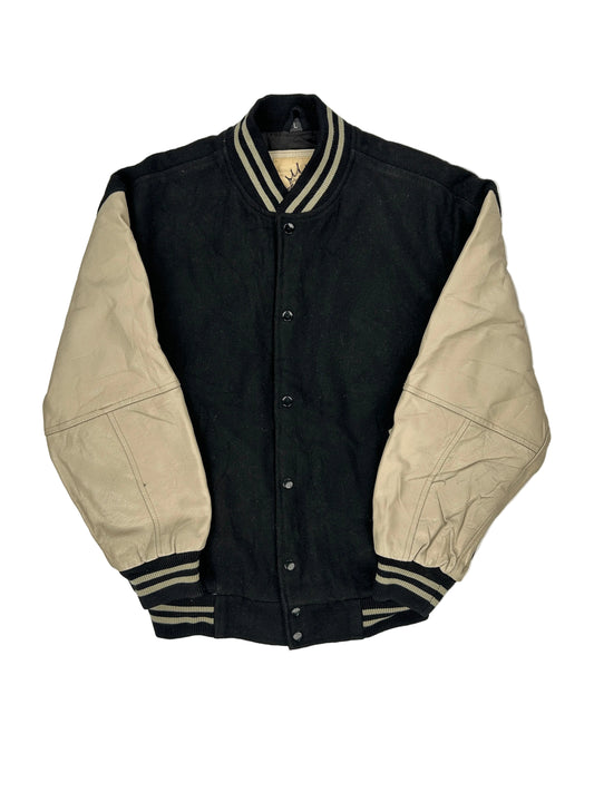 Black and beige jacket on a white background