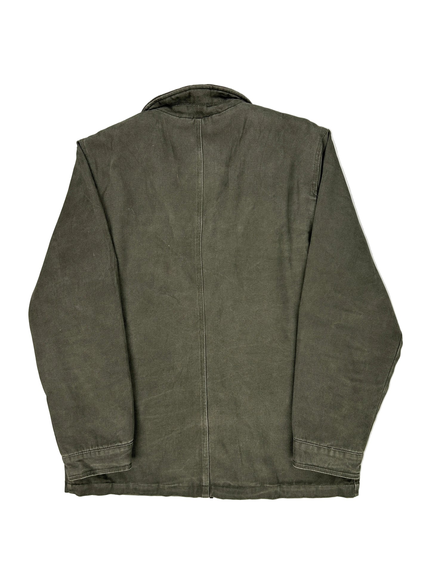 Folded green shirt on a white background