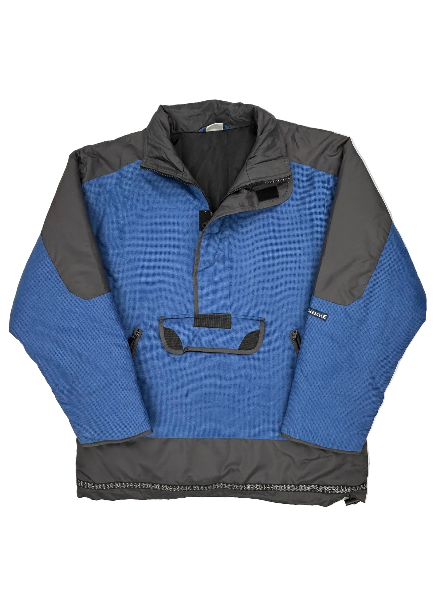 Blue and gray jacket on a white background