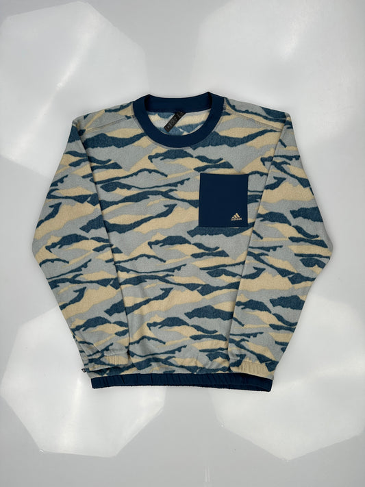 Adidas Texture-Print Crew Golf Sweatshirt