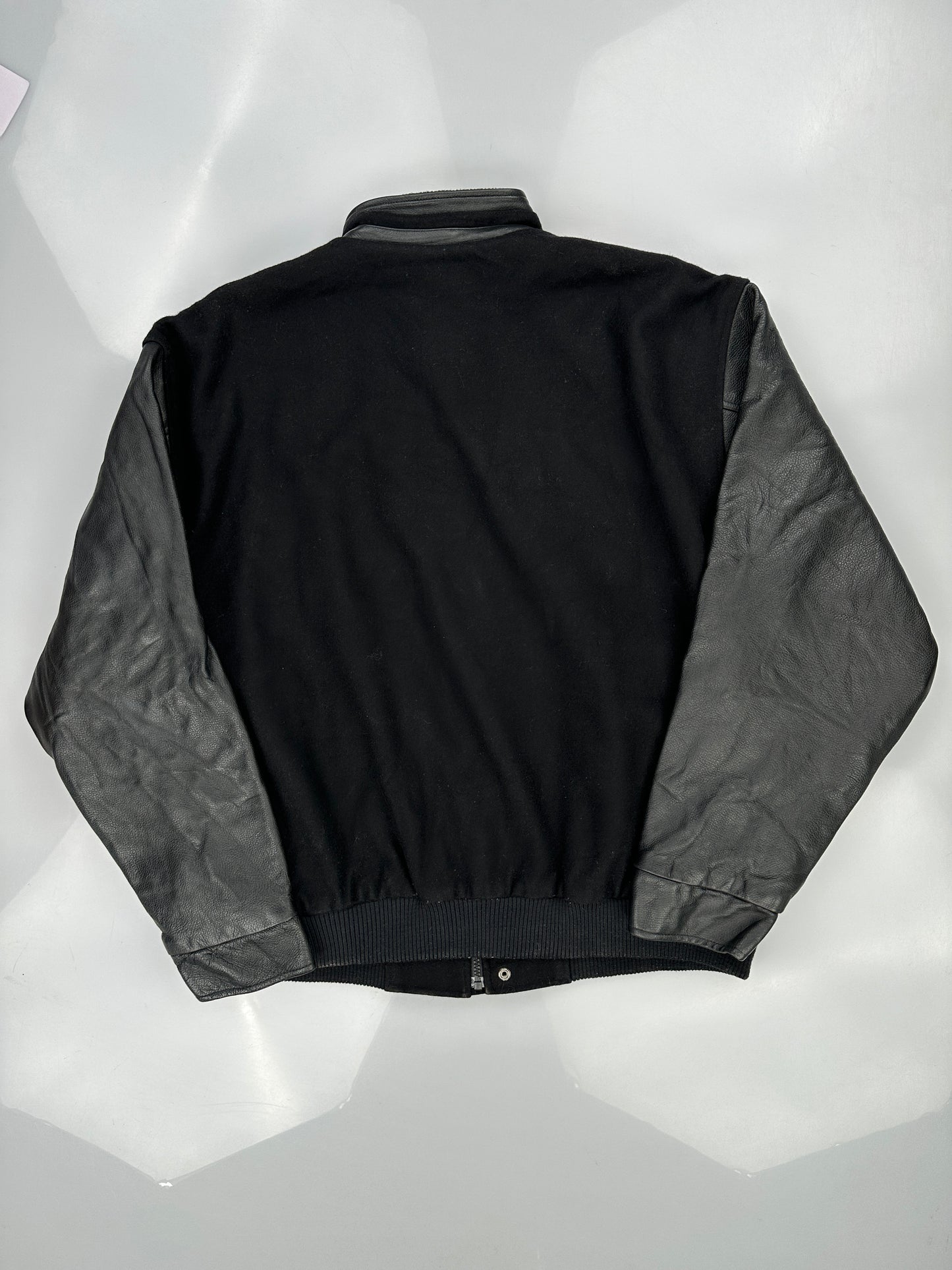 North End Black Canada Sportswear Leather Varsity Jacket