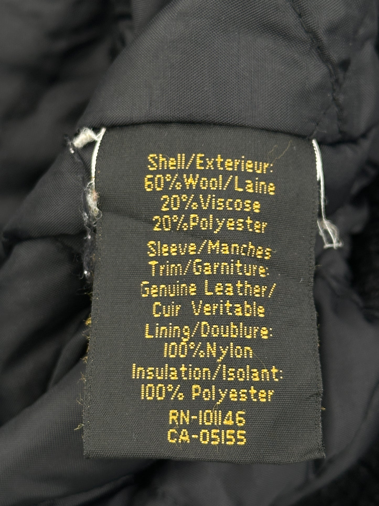 North End Black Canada Sportswear Leather Varsity Jacket