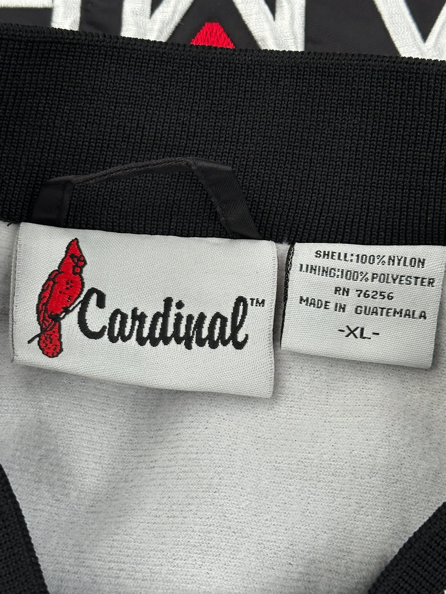 Cardinal Black Satin Varsity Jacket