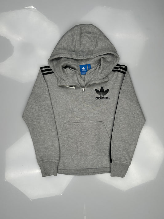 Adidas Adicolor Terry 1/4 Zip Grey Hoodie